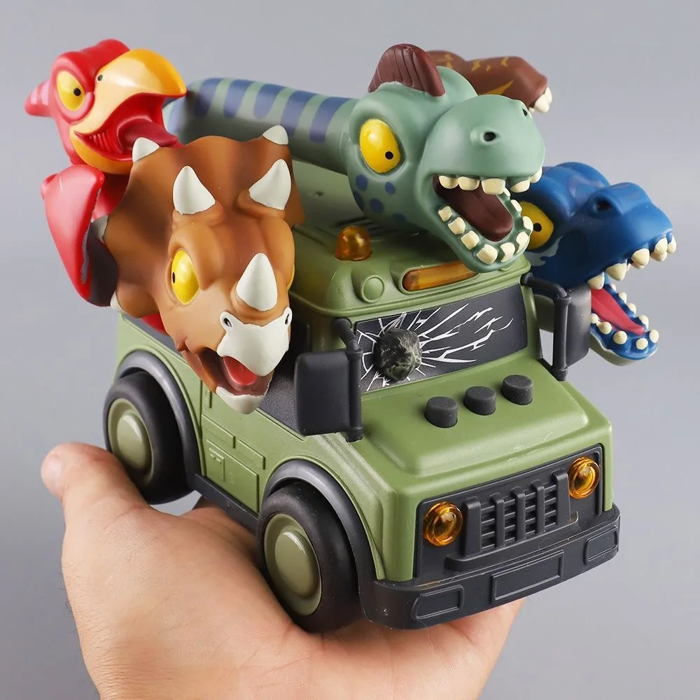 New Dinosaur School Bus Toy Car with Lights & Sounds - Animal Inertia Powered Vehicle, Ocean Monster Bus, Kids' Play Vehicle