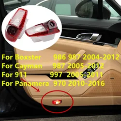 2Pcs LED Car Door Projector Lamp Ghost Shadow Welcome Lights For Porsche Panamera 970 Boxster 986 987 Cayman 911 997 Accessories