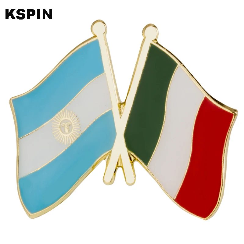 

Argentina & Italy Flag Lapel Pin Friendship Flag Badge Flag pin