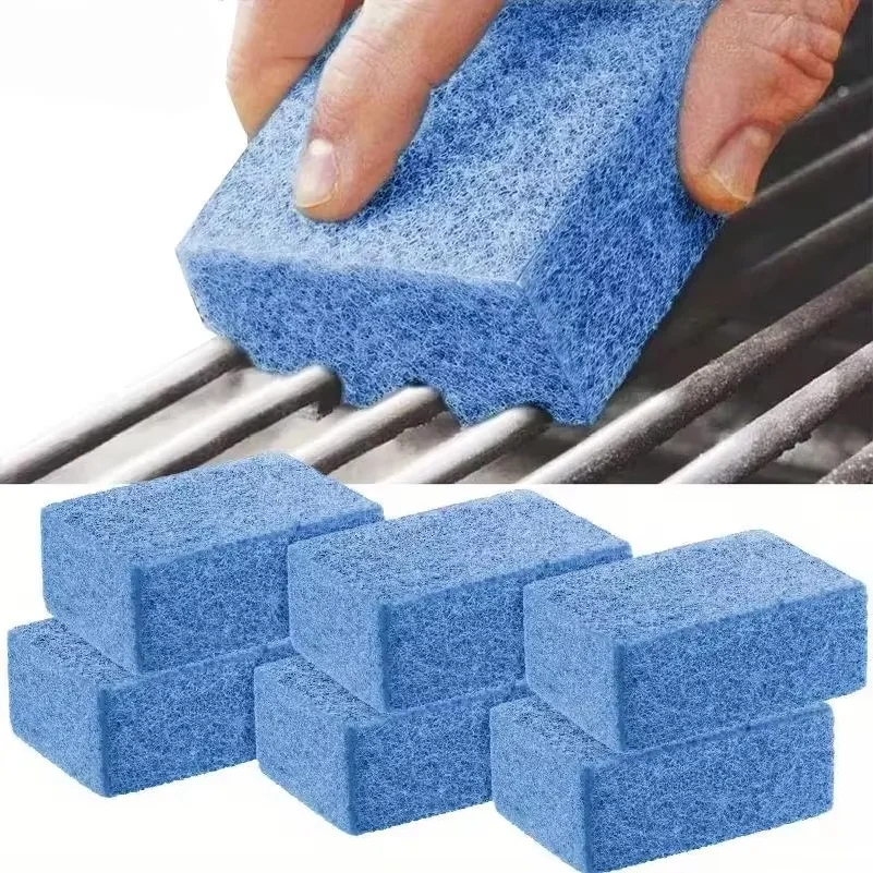 5pcs BBQ Cleaning Sponges – Heat Resistant, Non-Scratch, Ergonomic Grip for Gas/Charcoal Grills