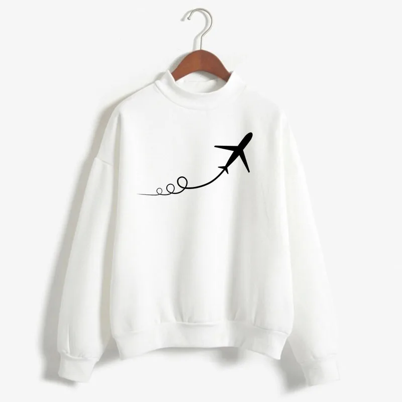 NEW AIRPLANE TAKING OFF Letter Print Women O-neck Sweatshirt Casual Funny Sweatshirt For Lady Girl Top hoodies Hipster Drop Ship