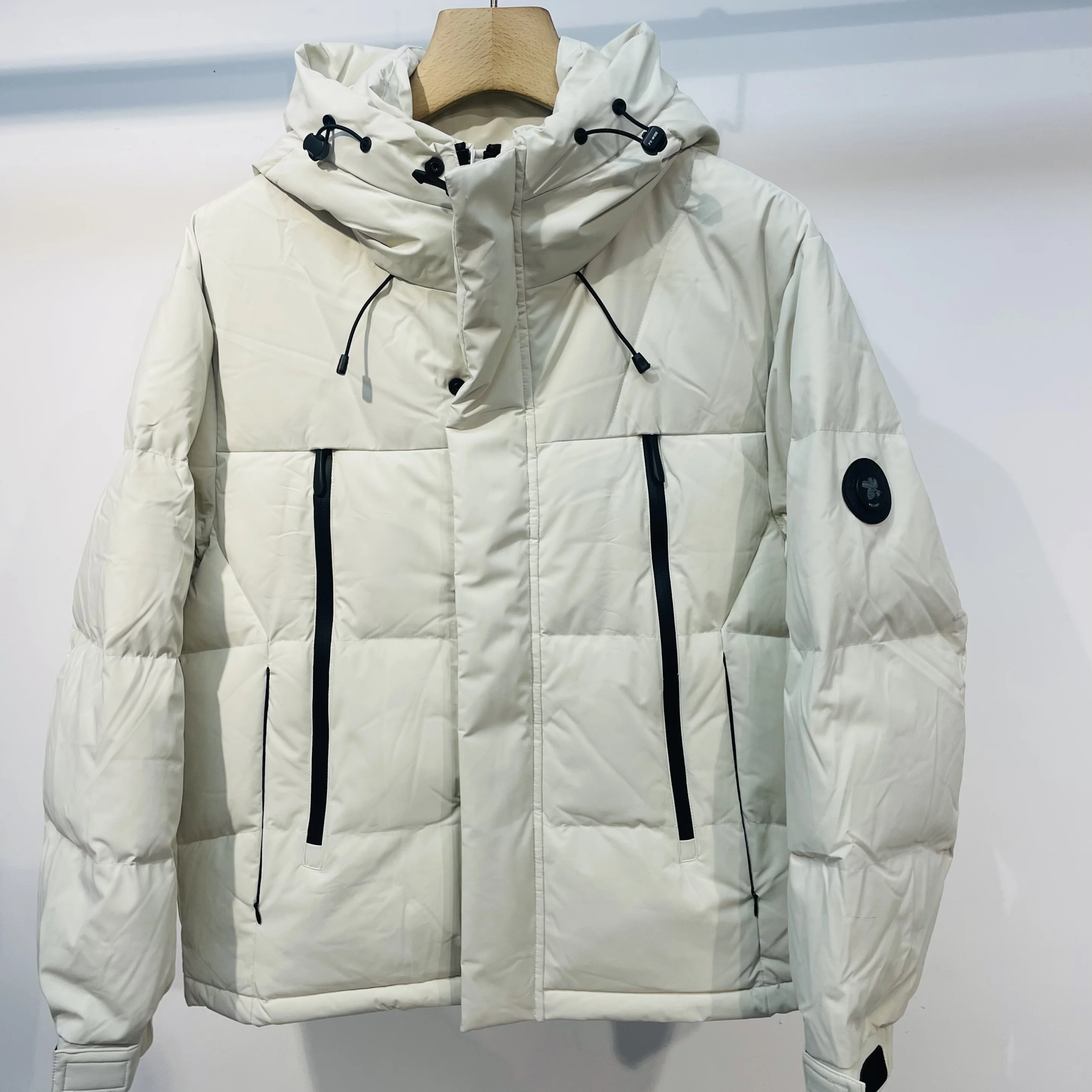 

Men's Winter Thiened Outdoor Workwear down Jaet Hooded Du down 90 Fill Power Warm Outerwear Casual Sle Polyester Fabric