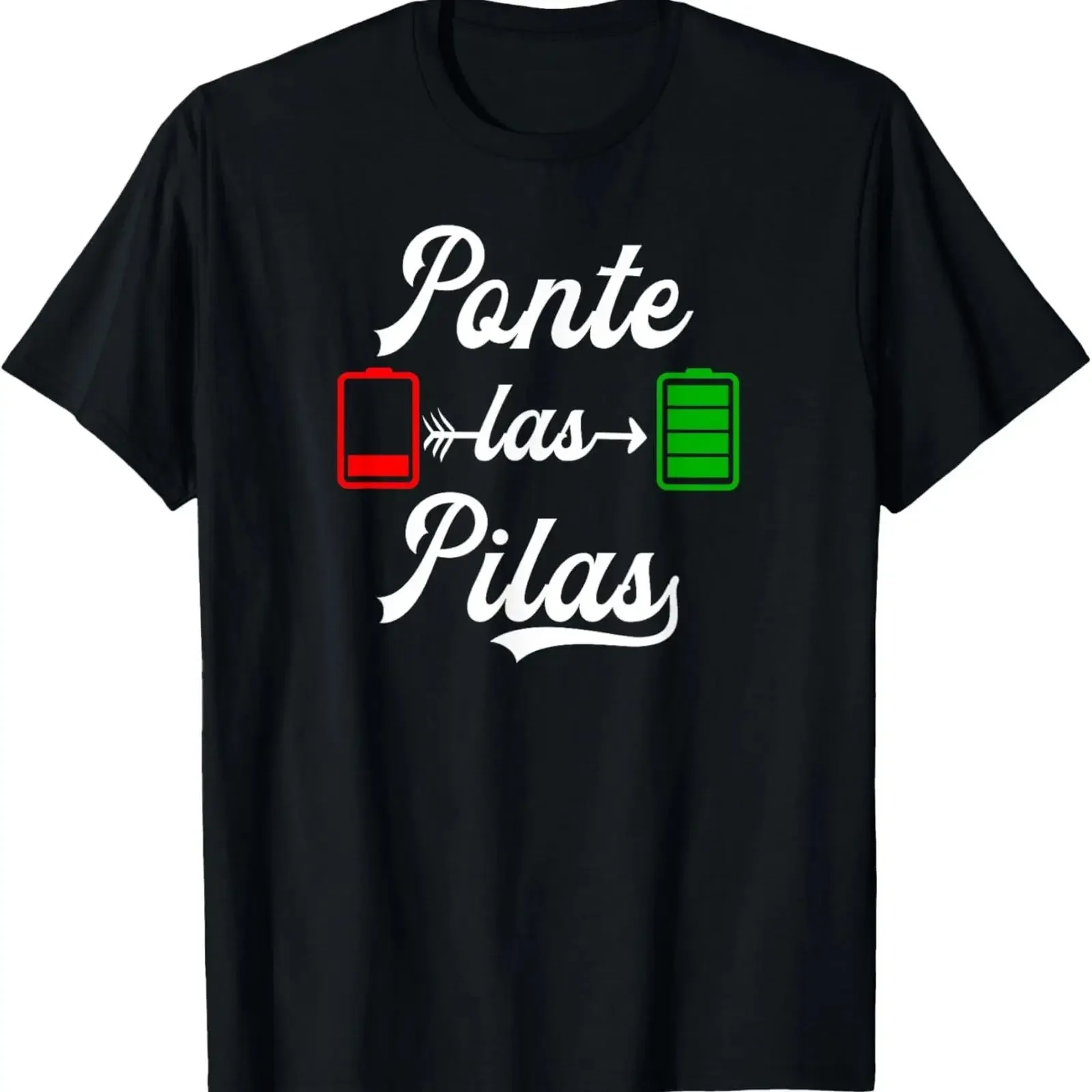 Camiseta con la frase divertida en español "Ponte Las Pilas", estilo vintage, lavada, ropa de diseñador, elegante, cómoda, ligeramente holgada