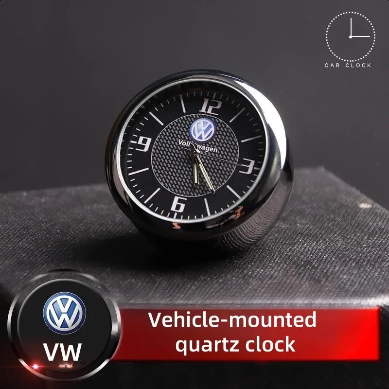 Car Clock Luminous Stick-On Mini Digital Watch for Volkswagen Golf 4 5 6 7 Polo GTI Beetle Passat Mechanics Quartz Accessories