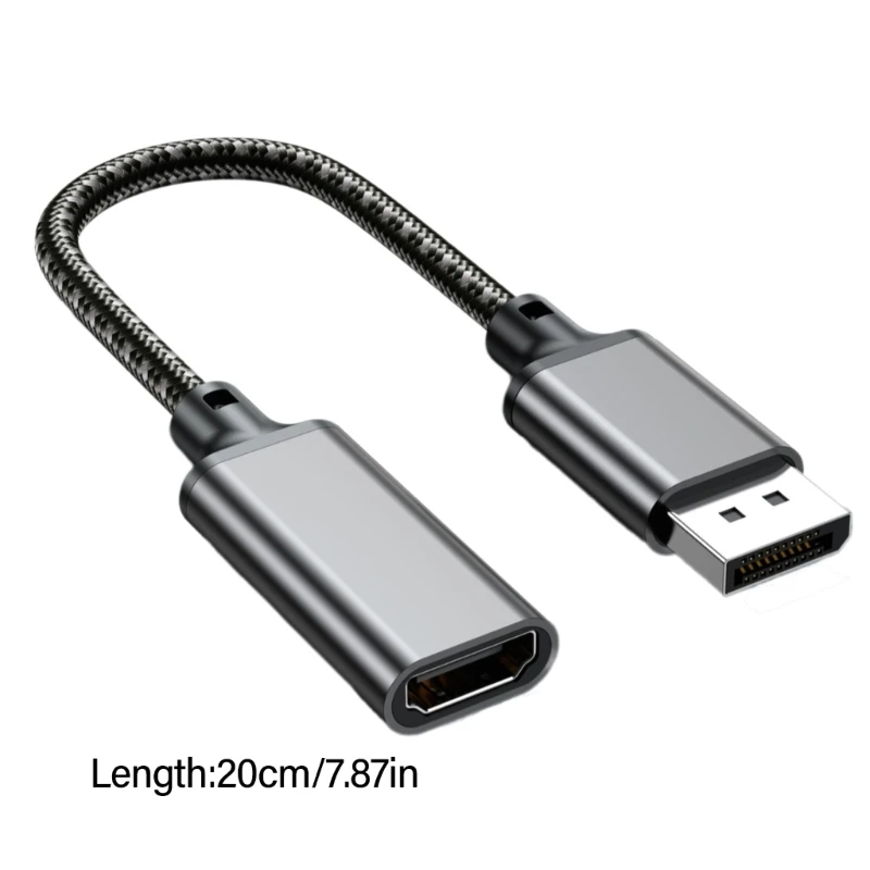 Adapter kompatybilny z Displayport do HDMI 4K 8K DP adaptery męskie na kompatybilne z HDMI, wyświetlacz konwerter portów dla Dell Lenovo