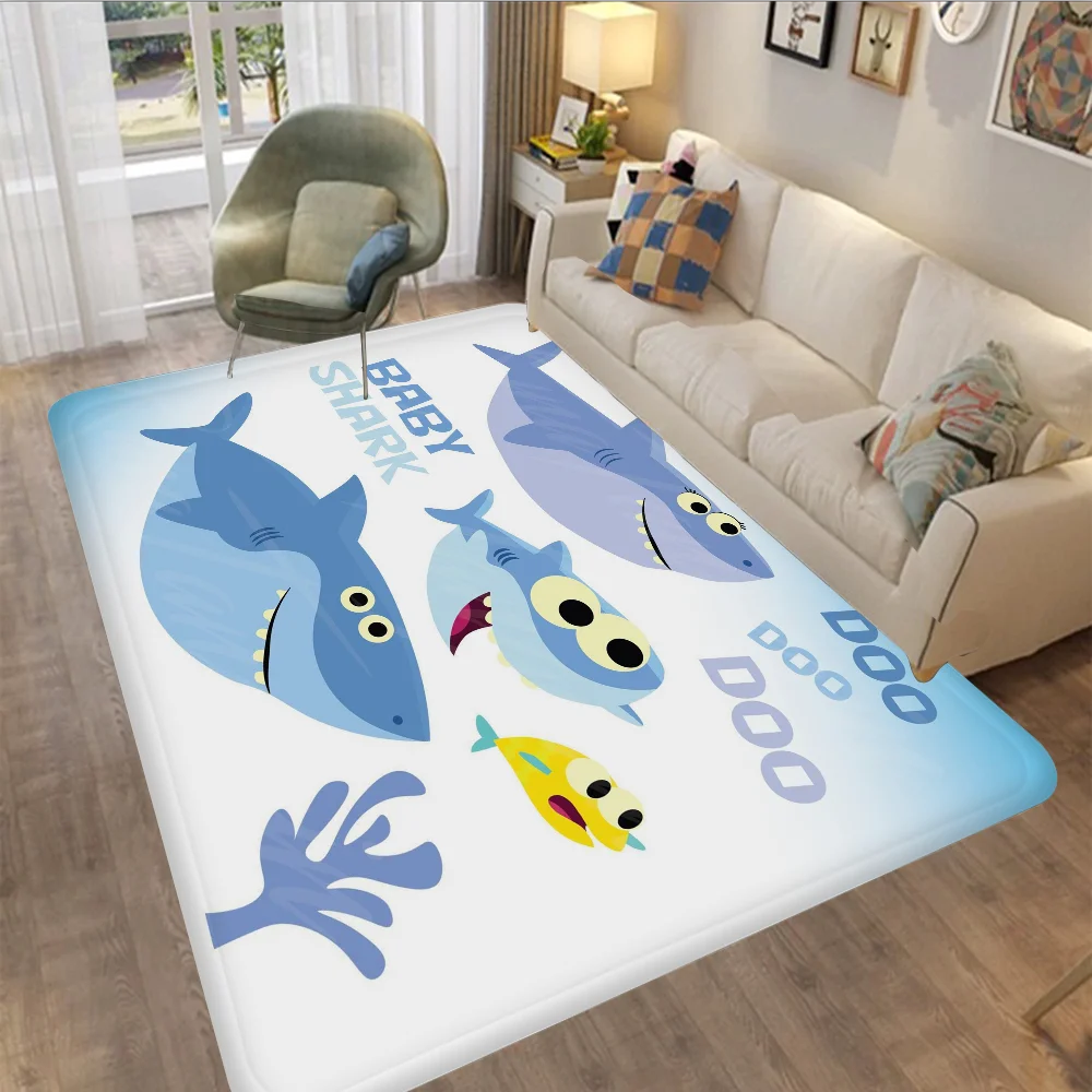 

Tururu Shark Floor Carpet Anti-slip Absorb Water Long Strip Cushion Bedroon Mat Welcome Rug