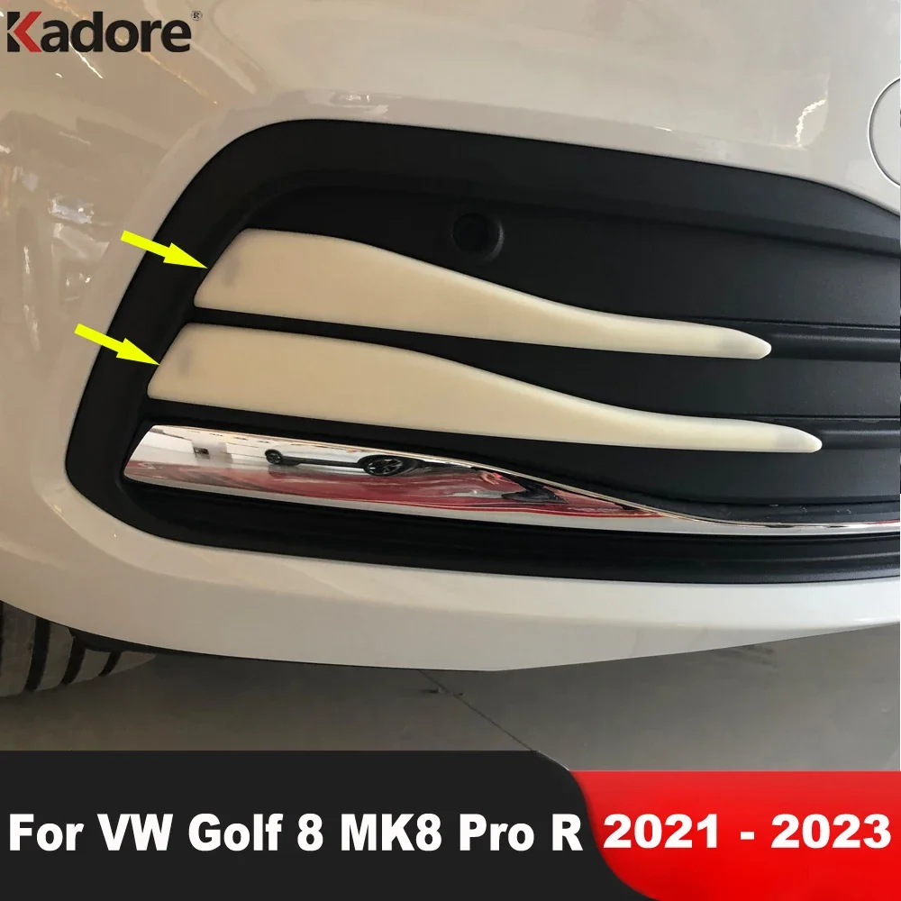 

For Volkswagen VW Golf 8 MK8 Pro R 2021 2022 2023 Carbon Car Front Bumper Grille Grill Cover Trim Fog Light Trims Accessories