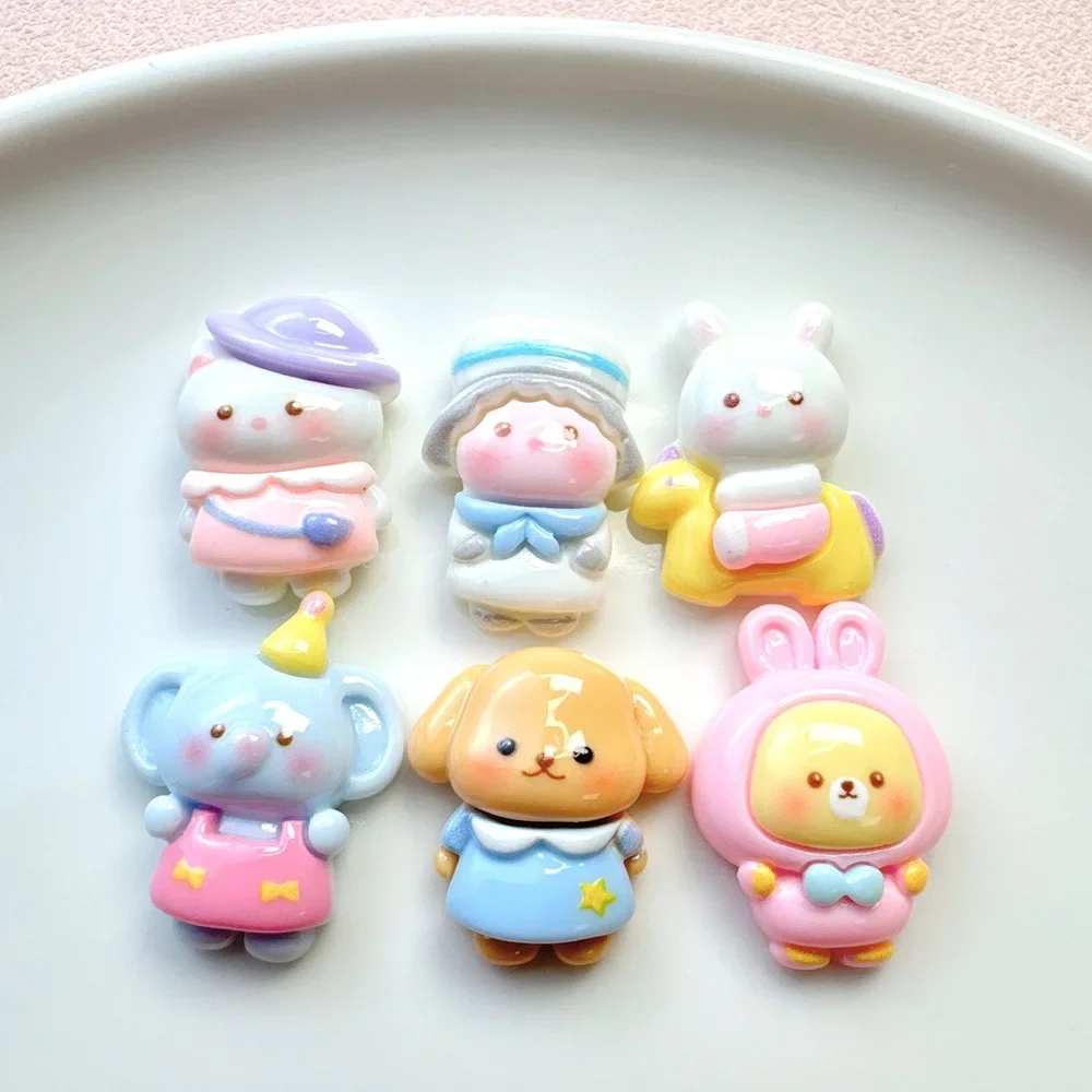 Kawaii Cartoon Mini Animal Resin Flatback Cabochon Figure for DIY Phone Case Dollhouse Decoration Craft Embellishment Charm