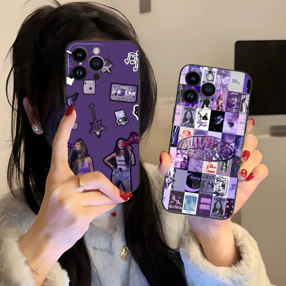 حافظة هاتف أوليفيا لهاتف آيفون 16 15 14 13 12 11 X XR XS 8 7 Pro Max Plus غطاء هواتف محمولة سوداء صغيرة للهواتف الذكية #4