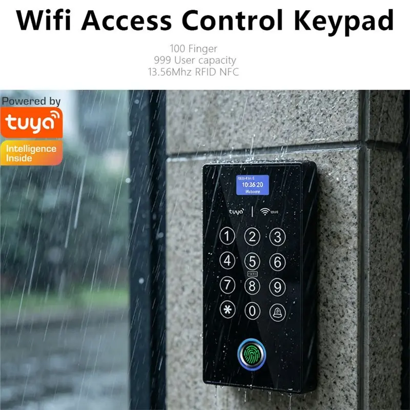 Wifi Standalone Fingerprint Access Control Keypad Gate Opener Reader Rfid Waterproof Backlight Installation-Y47A