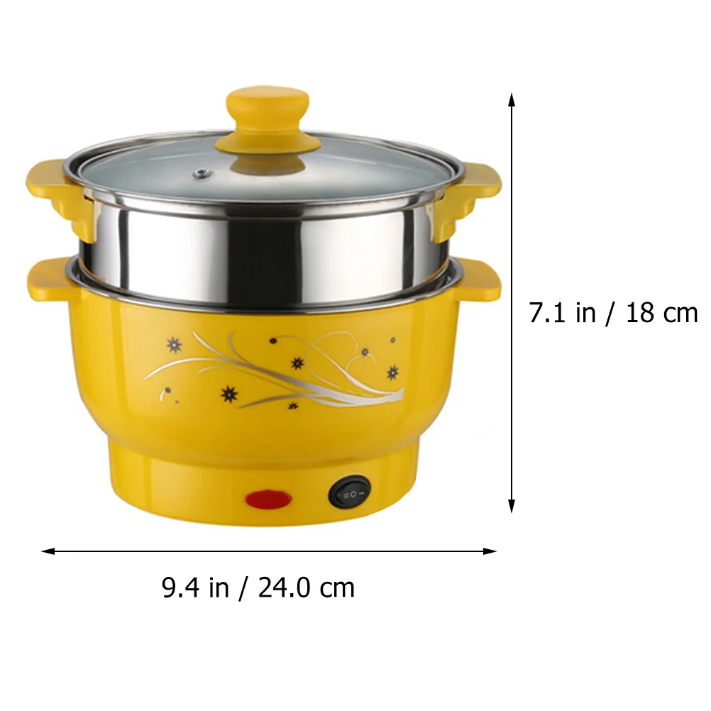 Electric Hot Pot Stainless Steel Steamer Multifunctional Boiling Kier Double Layers Stockpot