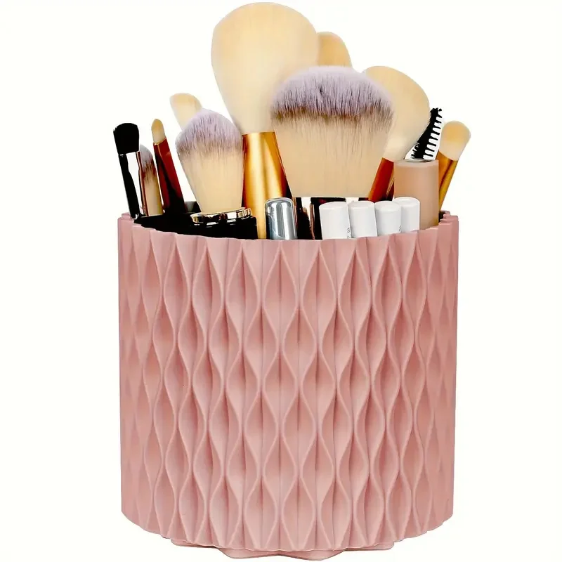 360-Grad-rotierende Make-up-Pinsel-Aufbewahrungsbox, Organizer für den Schreibtisch, Lippenstift, Puder, Pinselhalter, Eimer, Bleistift, Schmuckbehälter