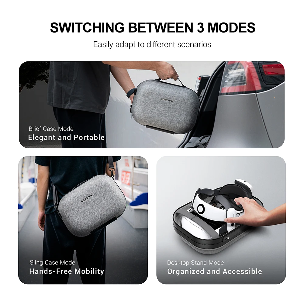 BOBOVR C3 Carrying Case Suitable for Quest 3 S3 Pro Super Strap Two Travel Modes Inner Support Design High-quality Storage Bag