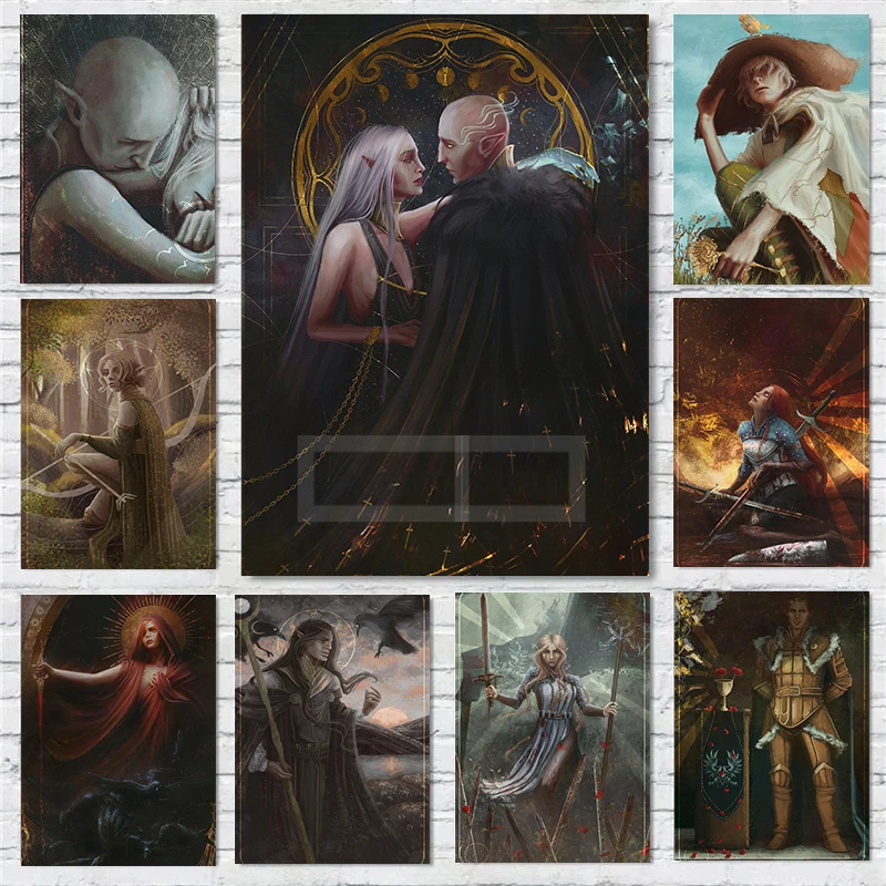 Classic RPG Games Dragon Age Fan Poster Dungeons and Dragons Game Prints Canvas Painting Wall Art Pictures Home Room Decoration