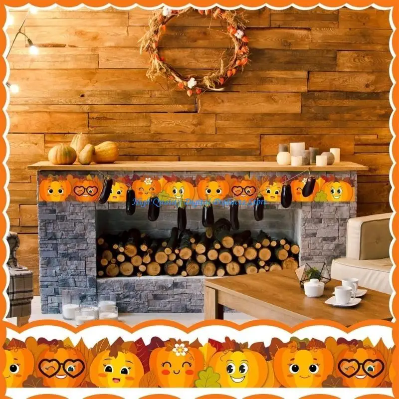U2JE 10m Pumpkin Border Trim Autumn Bulletin Board Borders for Whiteboard