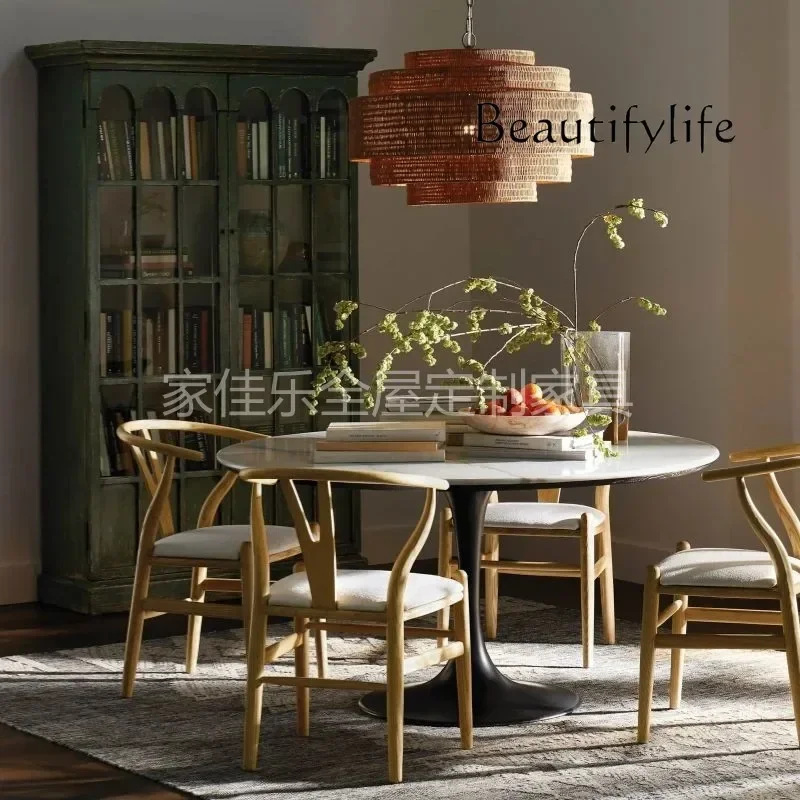 

American solid wood living room storage bookcase villa clubhouse display cabinet furniture