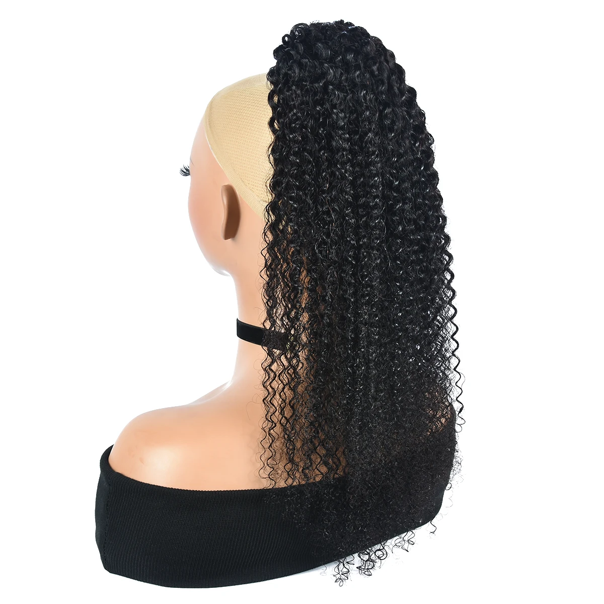 Kinky Curly Hair Ponytail Extensions Clip in Drawstring Ponytail Human Hair Extensions Brazilian Hair For Woman Natural Color