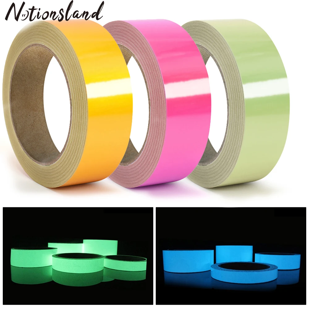 5M Waterproof Luminous Tape Fluorescent Self-adhesive Sticker Tape For Indoor Outdoor Marking Steps Exit Home Safety Decoration