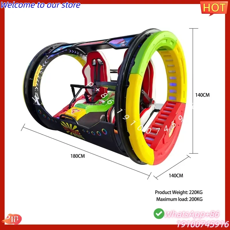 2026Hot Smart Rolling Car Happy Car with 360 Degree Rotation Safety Pressure Lever and Emergency Stop Button for Outdoor
