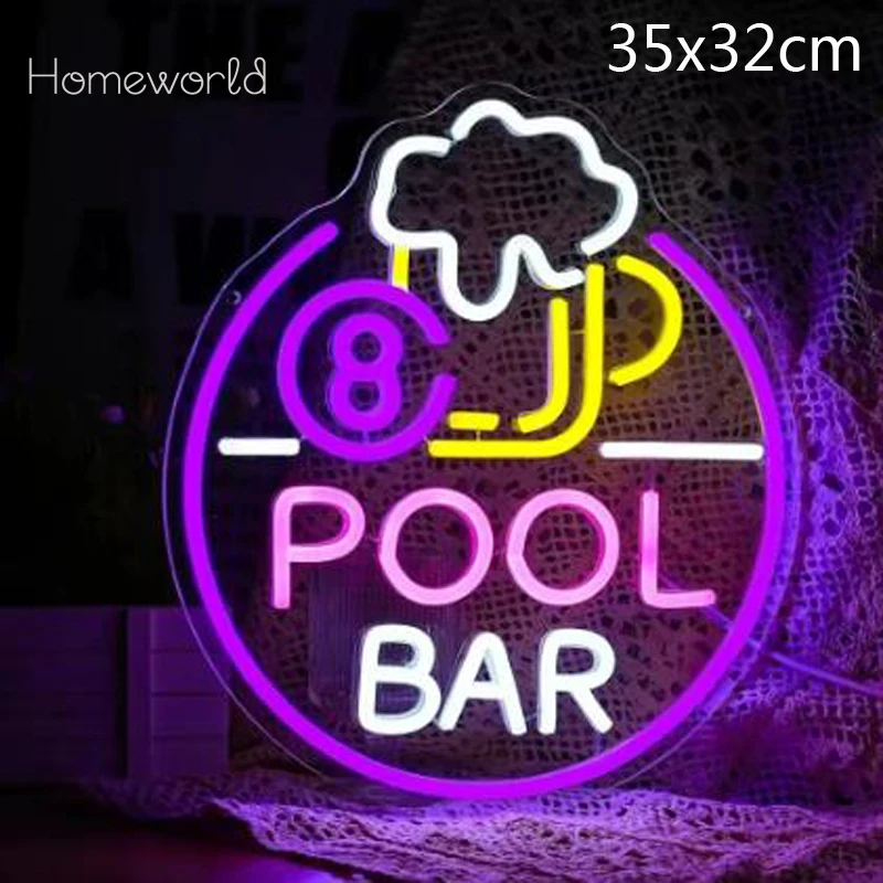

Pool Bar neon sign wall decor bar billiards LED signs restaurant Art Home decor club Beer birthday party personalized gifts
