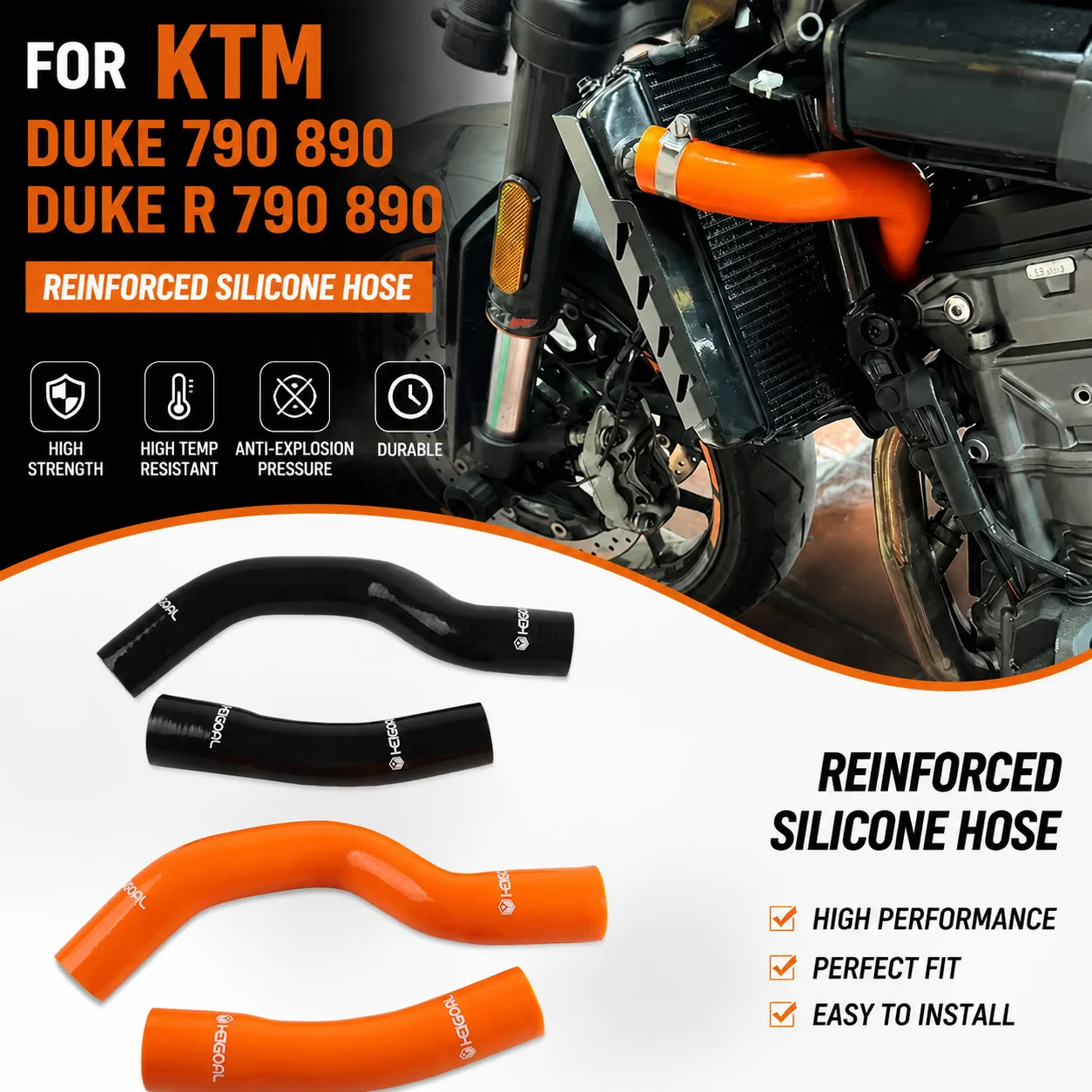 

For KTM Duke 790 890 DUKE R Duke790 2018 - 2024 Duke890 R Motorcycle Accessories Radiator Hoses Water Coolant Tube Silicone Hose