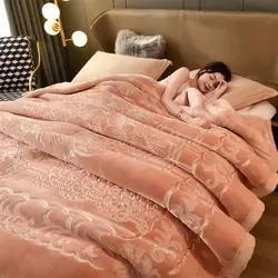 Thick Carved Blanket Duvet Double Layer Cloud Blanket Warm Winter Double-Sided Velvet Wedding Raschel10Cover Blanket Jin