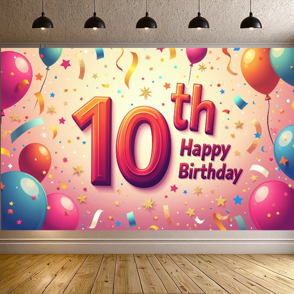 High-Quality Birthday Banner Vibrant Colorful Large Birthday Photoshoot Bright Birthday Celebration for Events