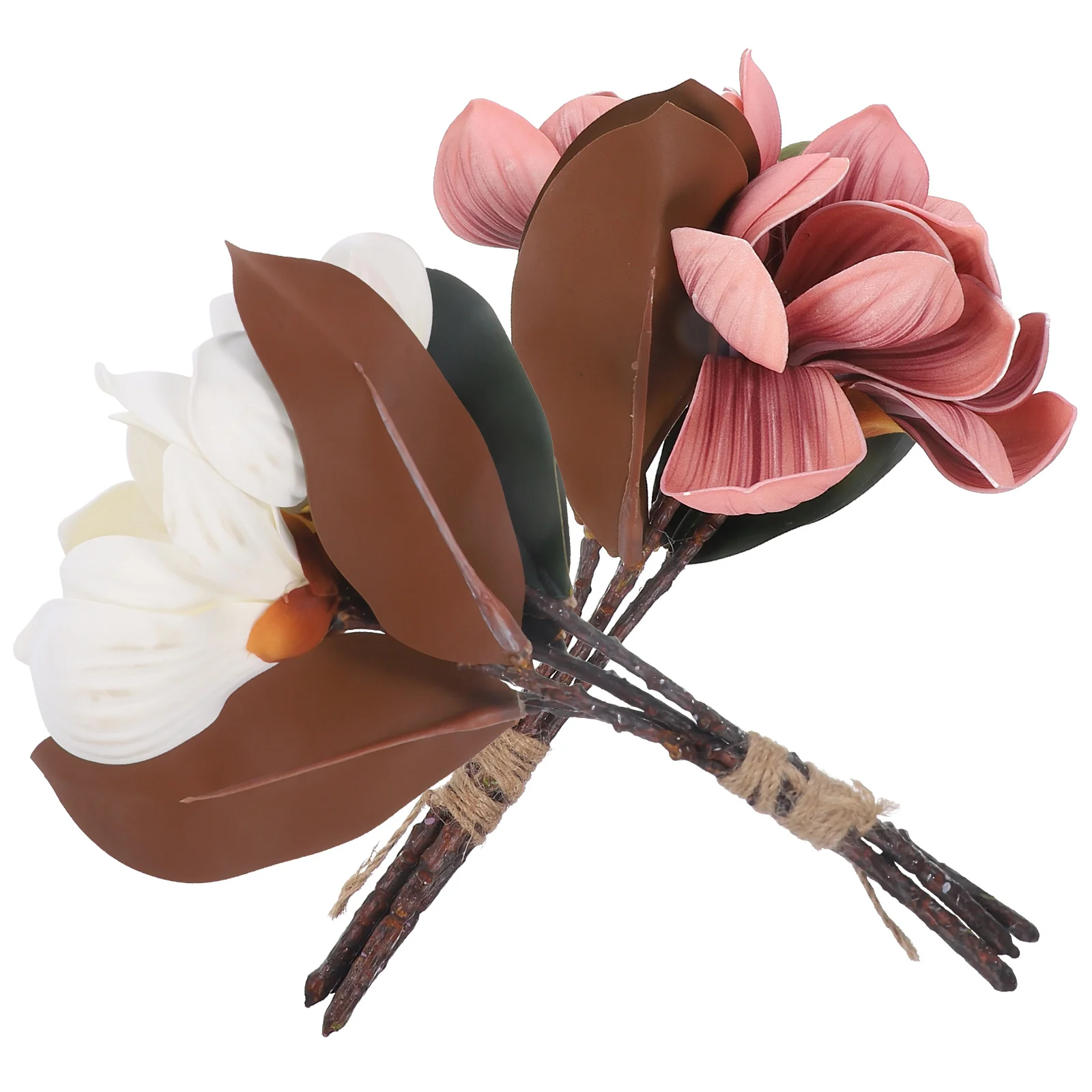 

2 Pcs Artificial Flower Lifelike Flowers Ornamental Simulated Bouquets Household Creative Magnolia Eva Material Stems