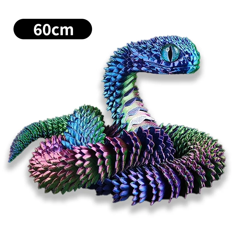 New PLA 3D Printed Snake Movable Joint Articulated Structure Snake Fidget Simulation Snake Play