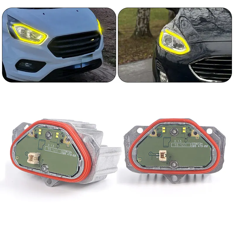 YELLOW White DRL LED Headlight Daytime Running Light Module Source Driver for Ford Fiesta MK8 MK7 Focus MK4 Puma H1BB13D278AC