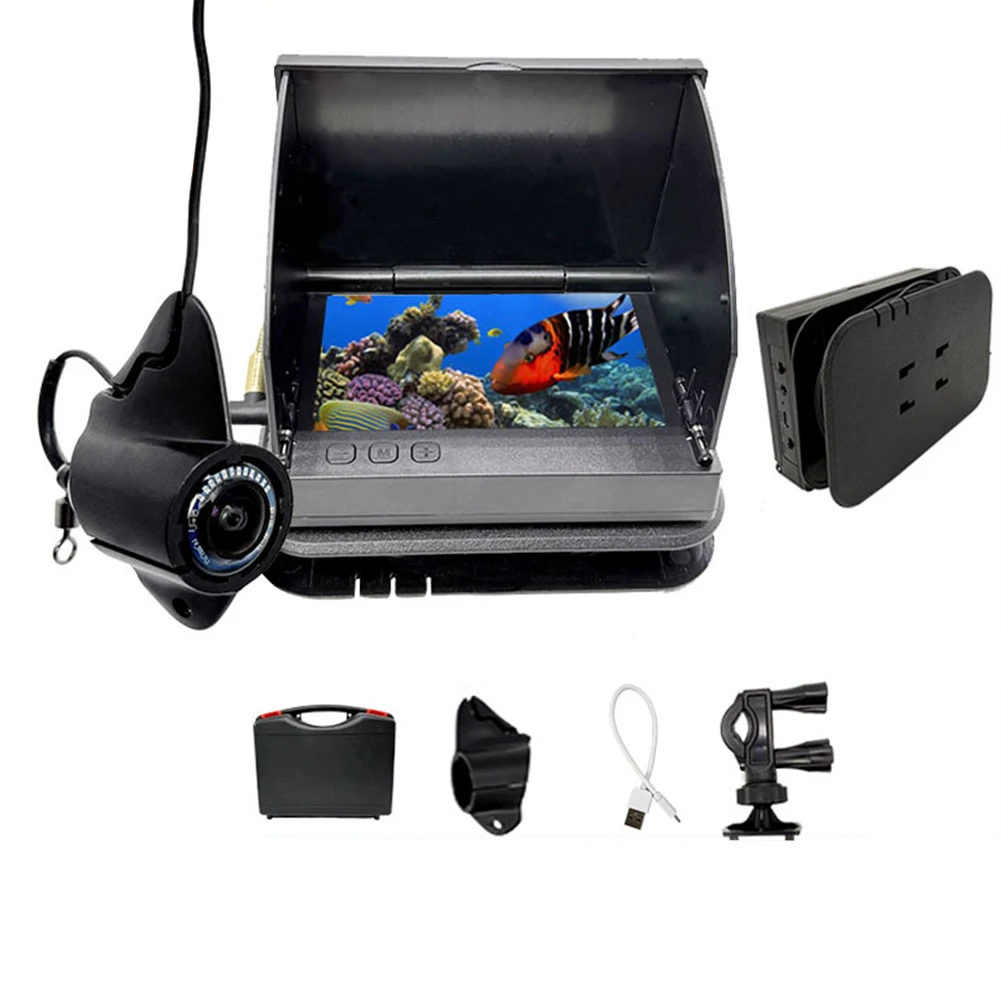 Fishing Monitor Underwater Camera Outdoor Fishing 12 Infrared LEDs 15m Cable Length 220 Field Of View 4.3 Inch IPS Display