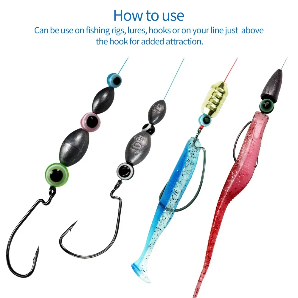 100 قطعة عين السمكة الصيد الخرز مختلط اللون مضيئة كارولينا الحفارات الضرائب الحفارات الصيد الخرز لتقوم بها بنفسك عدة باس صيد السمك