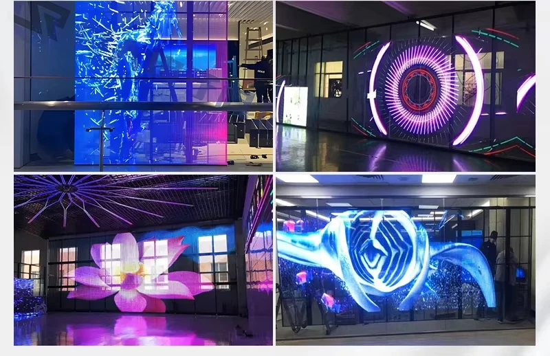 High Transparency LED Transparent Grid Panel For Glass Facade Advertising