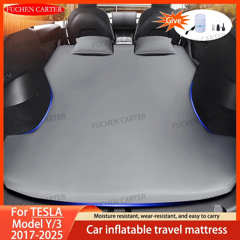 

Надувная автомобильная дорожная кровать из специальной замши для кемпинга на открытом воздухе для Tesla Model 3 Model Y 2017-2025, надувной надувной матрас