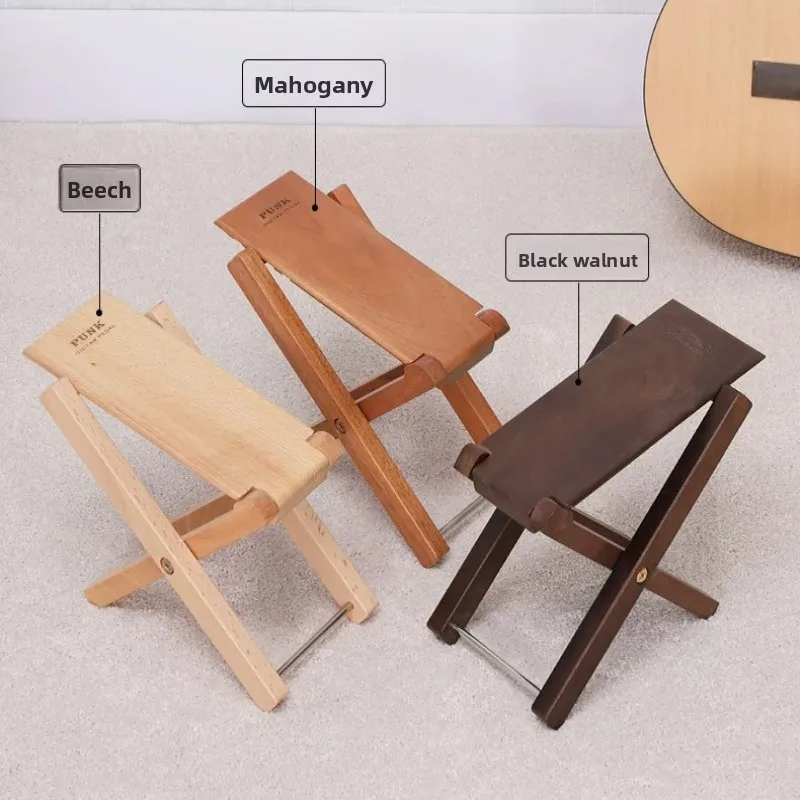 Solid Wood Folding Guitar Footrest, Adjustable Pedal Stool for Musician, Space Saving Foot Stool, Classical Instrument Accessory