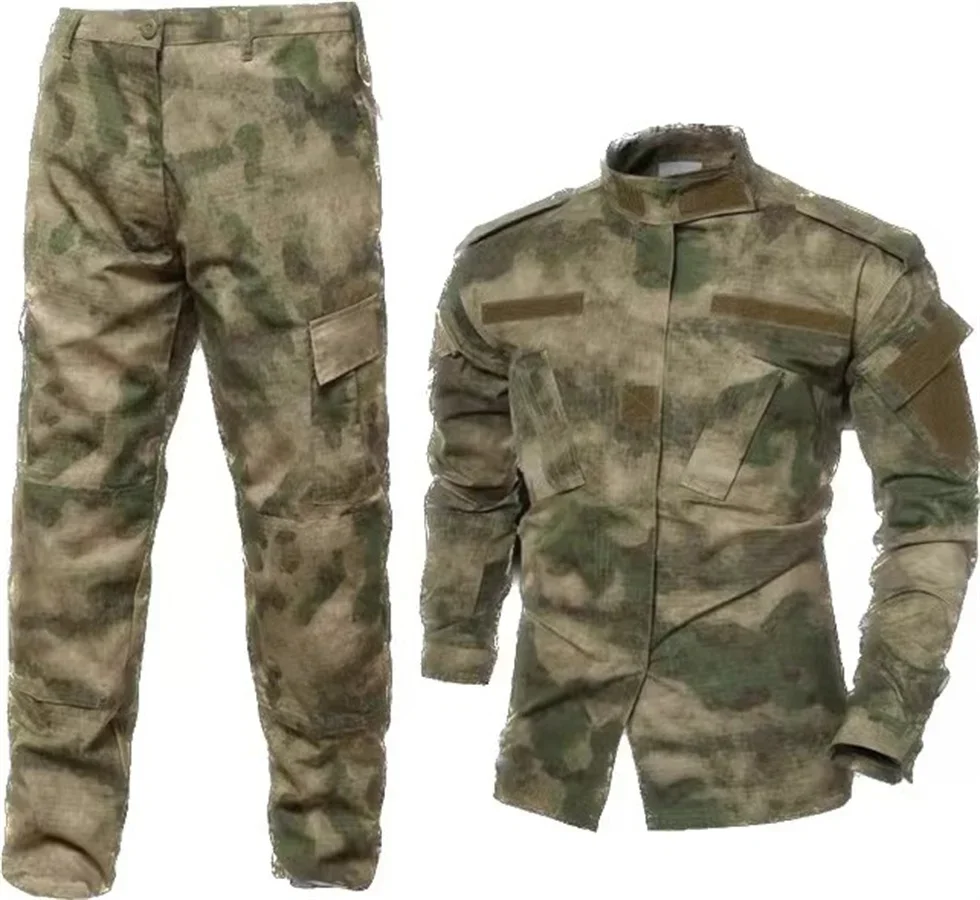 ACU Jungle ruins color Training Tactical Outdoor combat hunting Frog Skin Battle Frog Suit Long sleeved+long pants