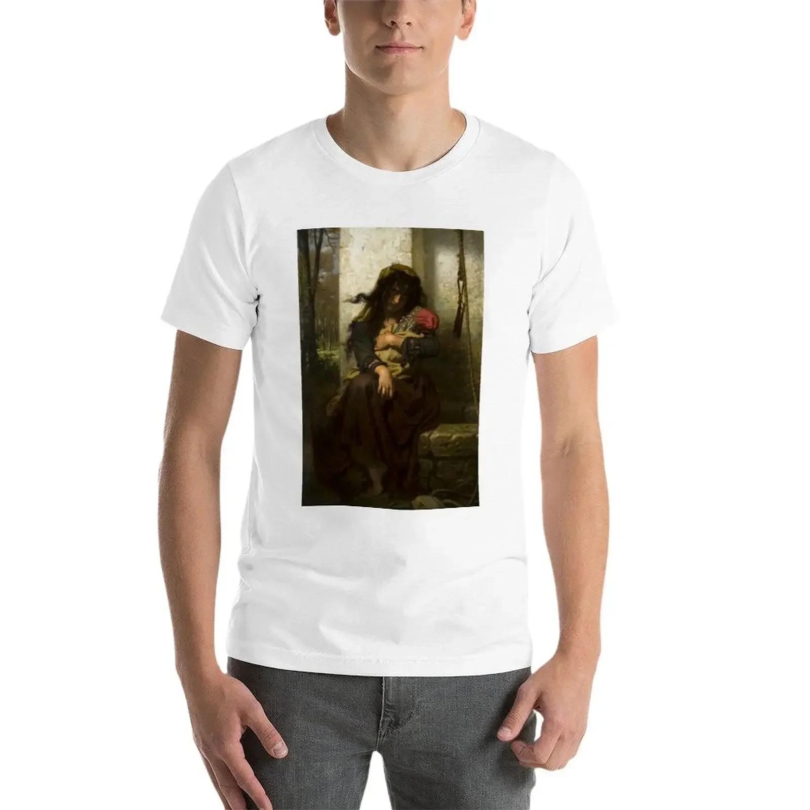 Hugues Merle - The Lunatic of Etretat , (1871) T-Shirt graphic t shirt vintage cute clothes black t shirts for men