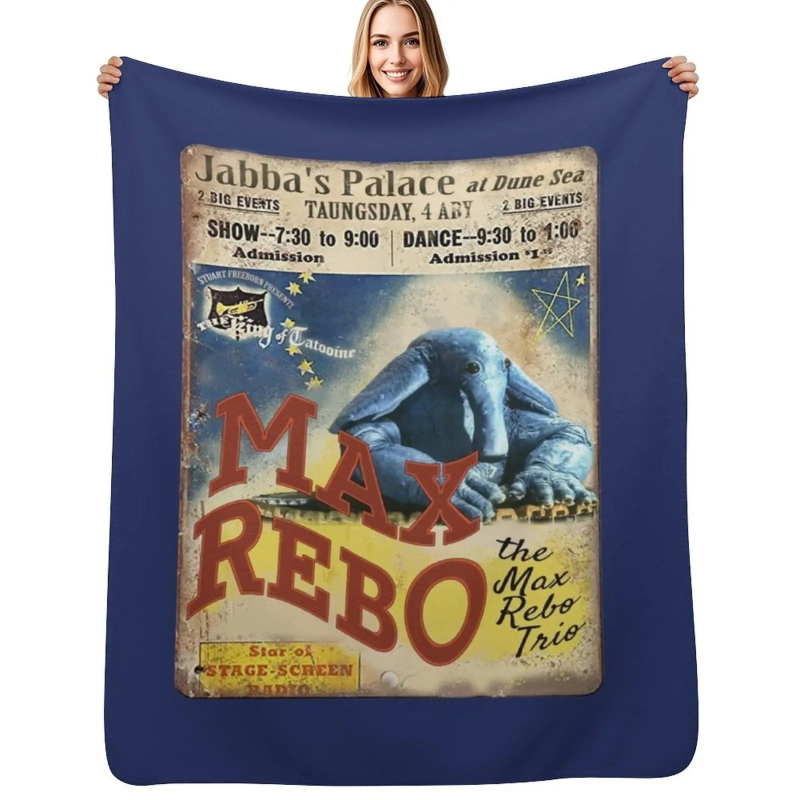 

Vintage Style Fan Art Max Rebo Concert Poster Throw Blanket Spring Fall Cozy Throw Blanket for Couch