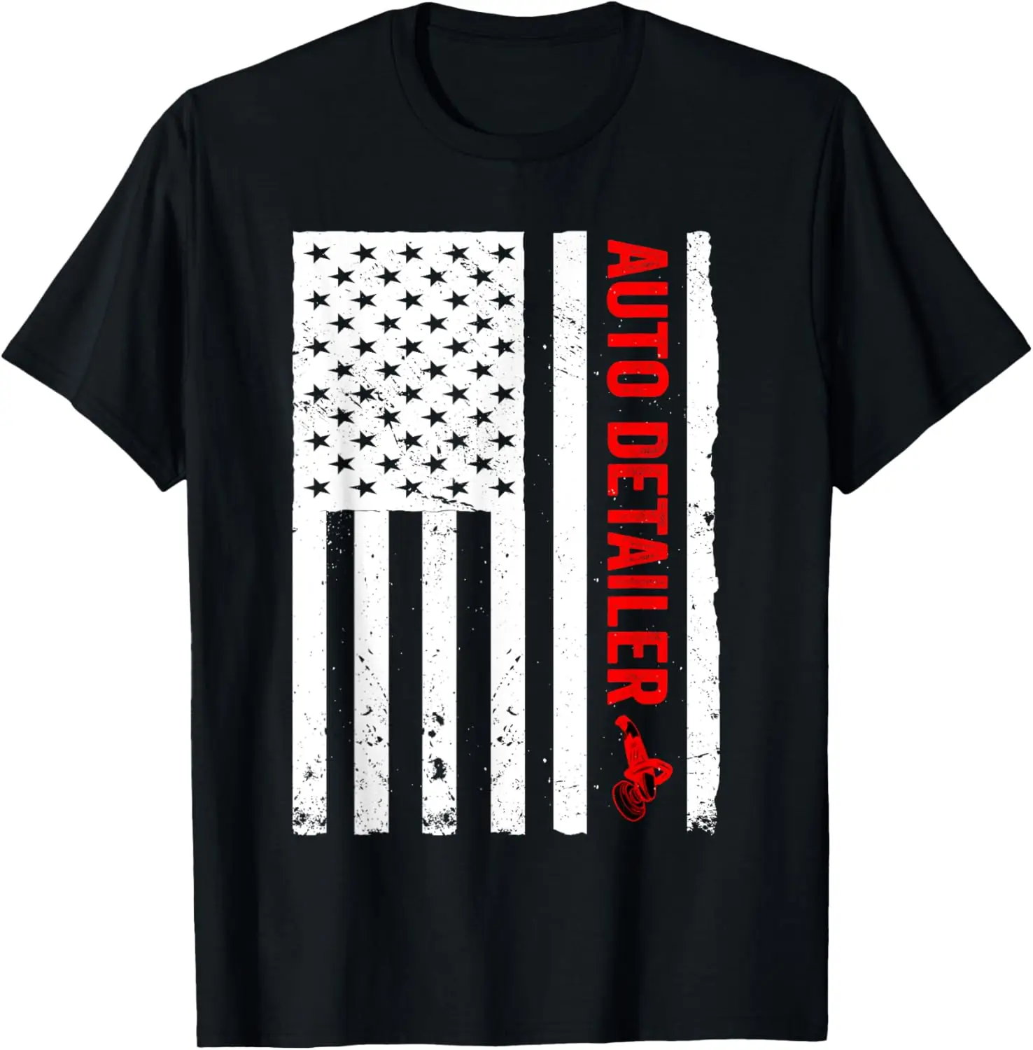 Auto Detailer USA Flag Car Detailing T-Shirt