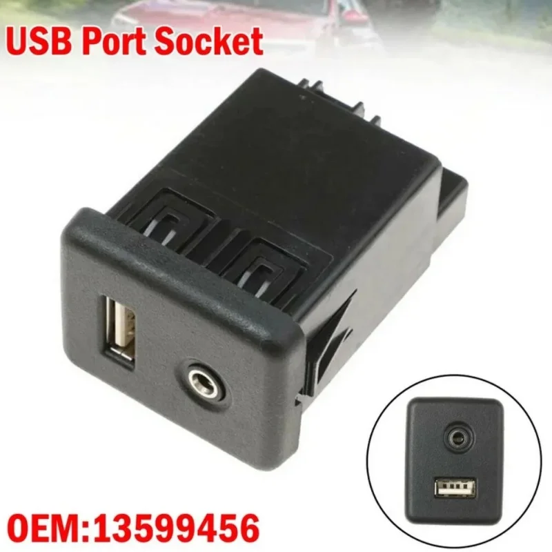 For Opel Vauxhall Insignia A Astra K LaCrosse GMC Chevrolet Buick USB & AUX Center Console Jack Dual Port Slot Socket Connector