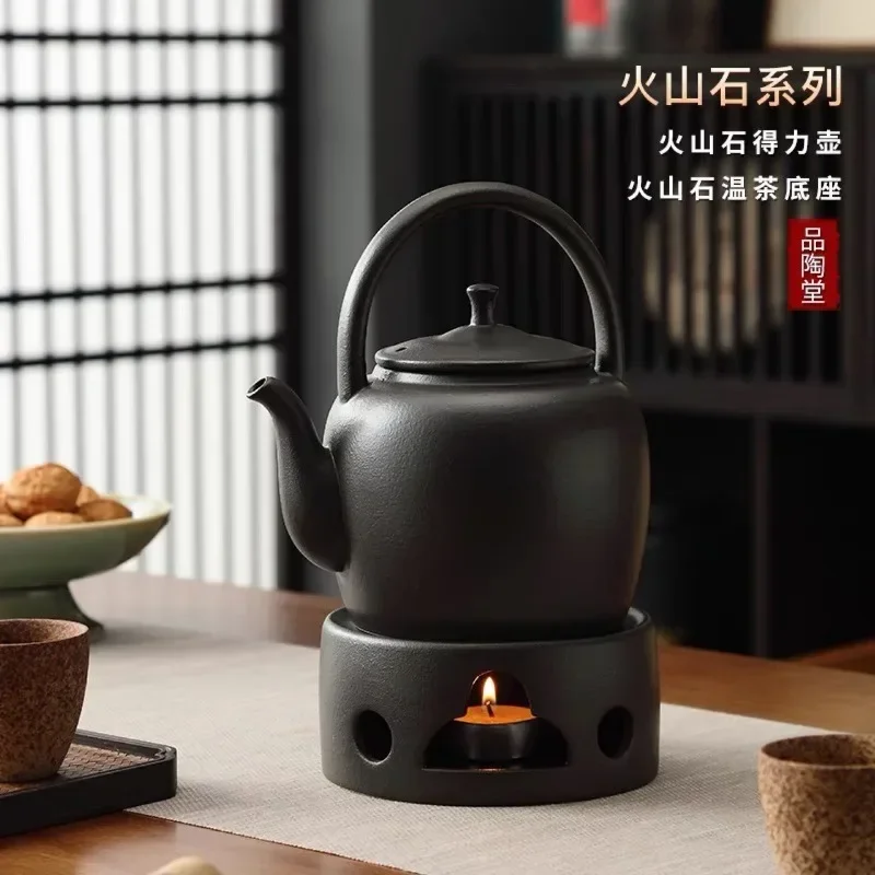 Candle warm Tea kettle Ceramic boil tea pot set Uncoated Heat-resistant ceramic make tea infuser Chinese Vintage Kung fu teapot