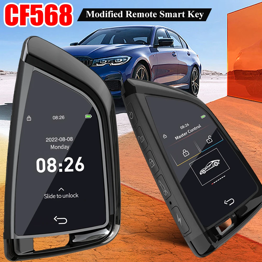 CF568 Modified Remote Smart Key LCD Touch Screen with On-BD Keyless Entry Automatic Lock for All Start Stop Engine Button Models