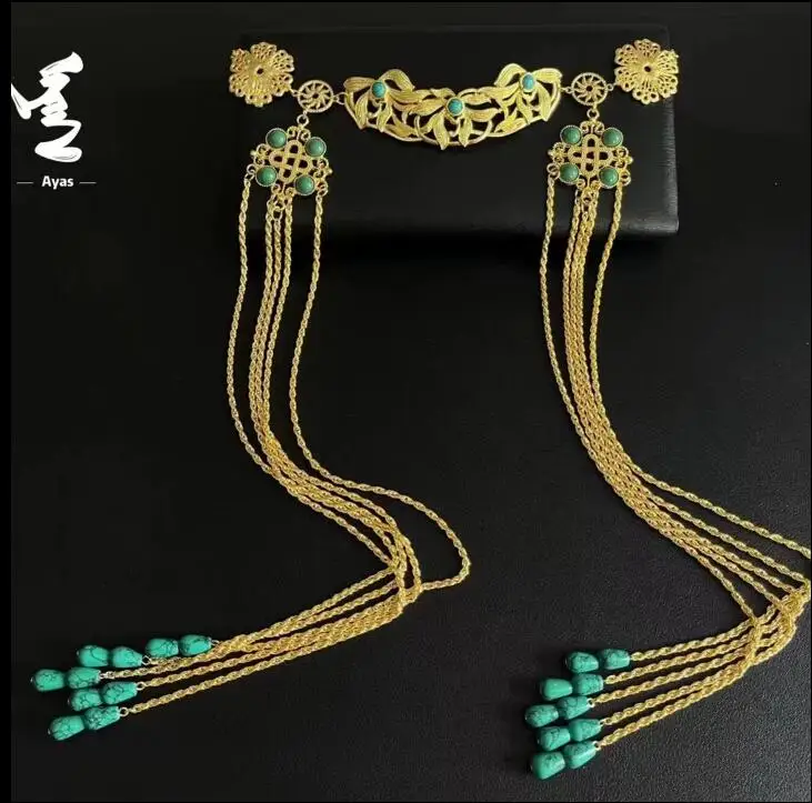 

Chinese Mongolian Fashion Tassel Headwear Ethnic Style Hair Accessories