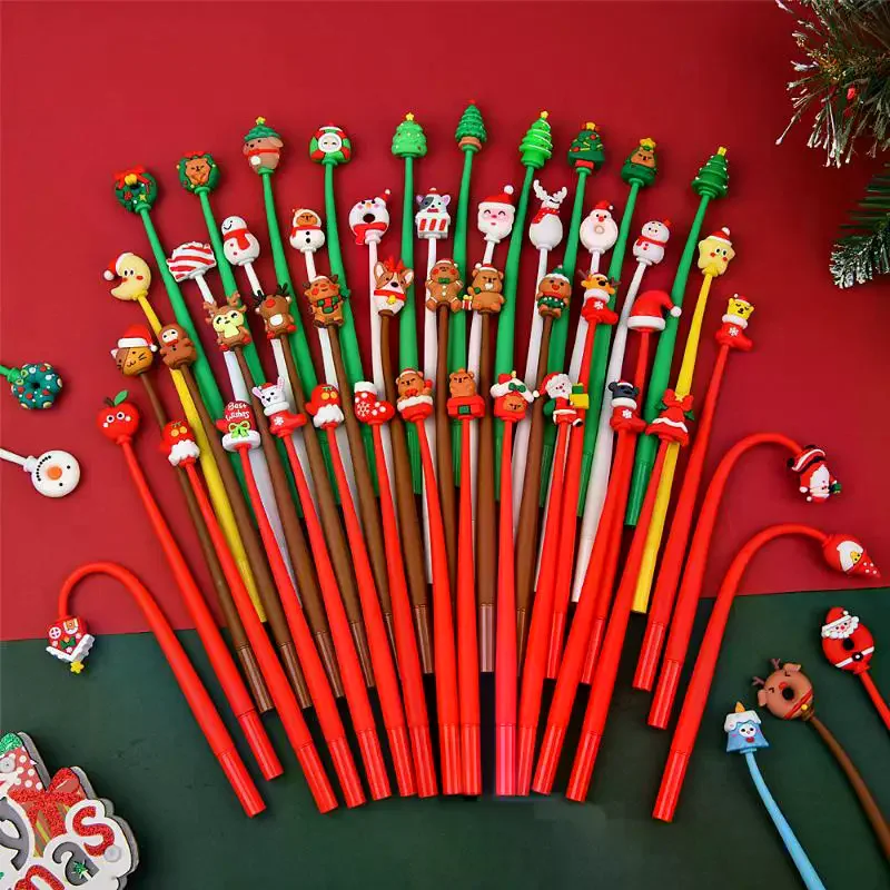 

5-30Pcs Cartoon Christmas Shake Gel Pens Creative Cute Black Ink Writing Pens Student School Office Supplies Gift