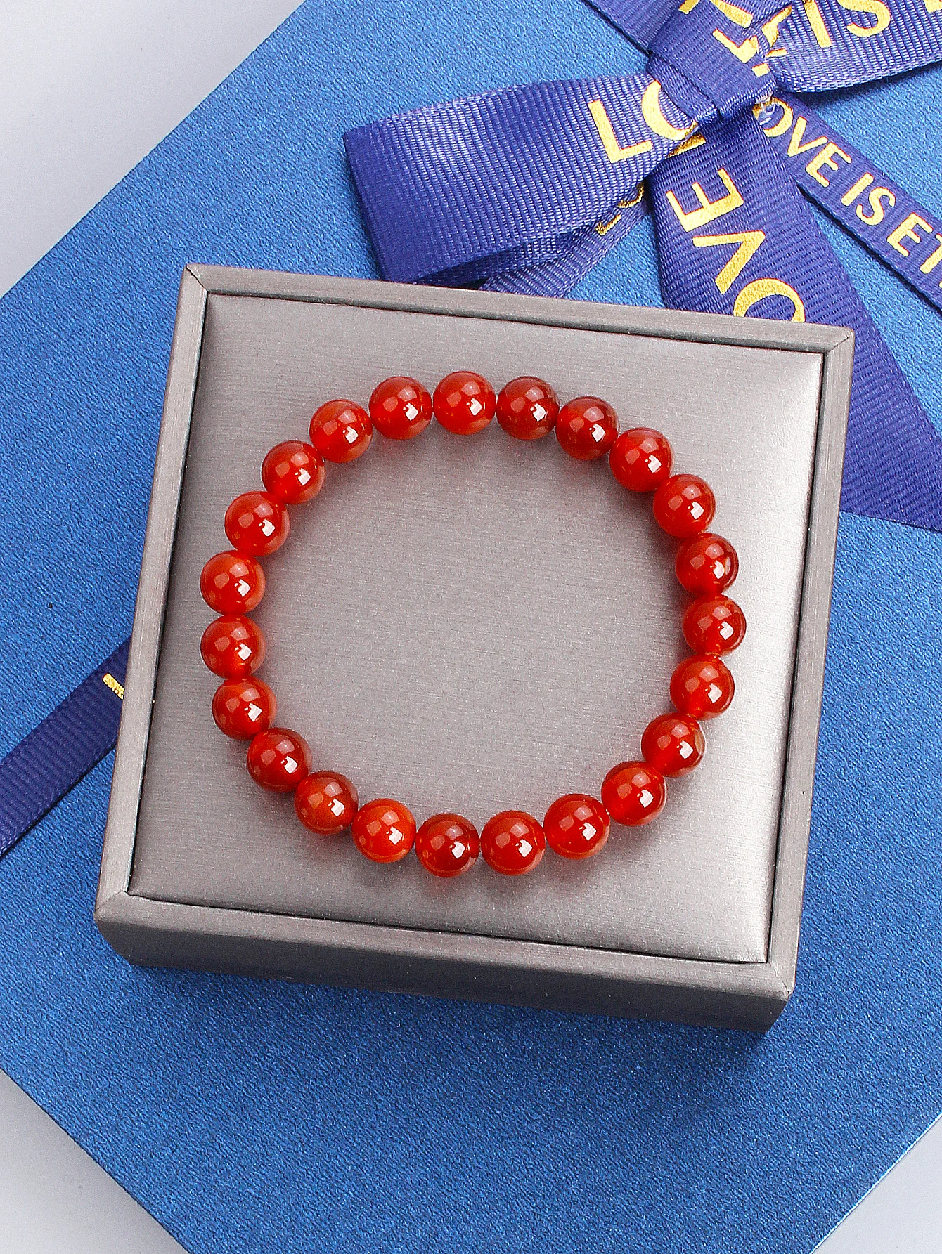 Natural Red Agate Stone Bead Bracelet for Energy Courage & Emotional Balance Healing Jewelry for Women Men Spiritual Protection