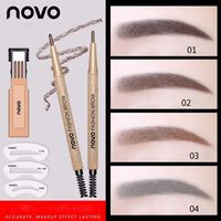 3pcs NOVO Eyebrow Pencil 4 Colors EyeBrow Template Kit Waterproof Natural Beauty Longlasting Professional Eye Makeup Tool