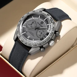 QINGXIYA Brand Luxury Chronograph Quartz Watch for Men Sports Leather Strap Waterproof Calendar 24 Hours Fashion Mens Watches