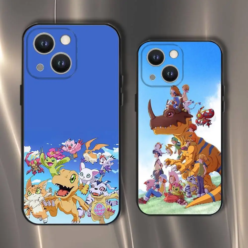 

Digimon Adventure Anime Phone Case For iPhone 16,15,14,13,12,11,Pro,XS,Max,XR,Plus,E,SE4,Mini Black Soft Cover