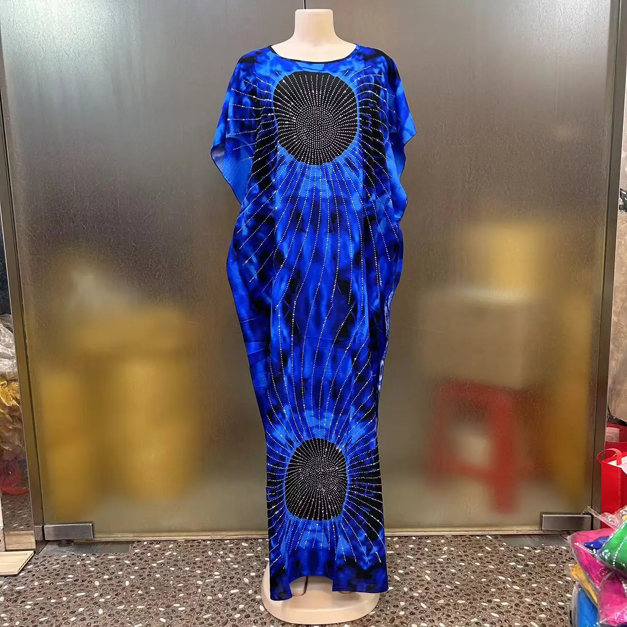 موضة جديدة مشرق اللون عادية فضفاض حار بيع الماس كبير عقال الصيف الأفريقي المطبوعة القطن الملابس النسائية