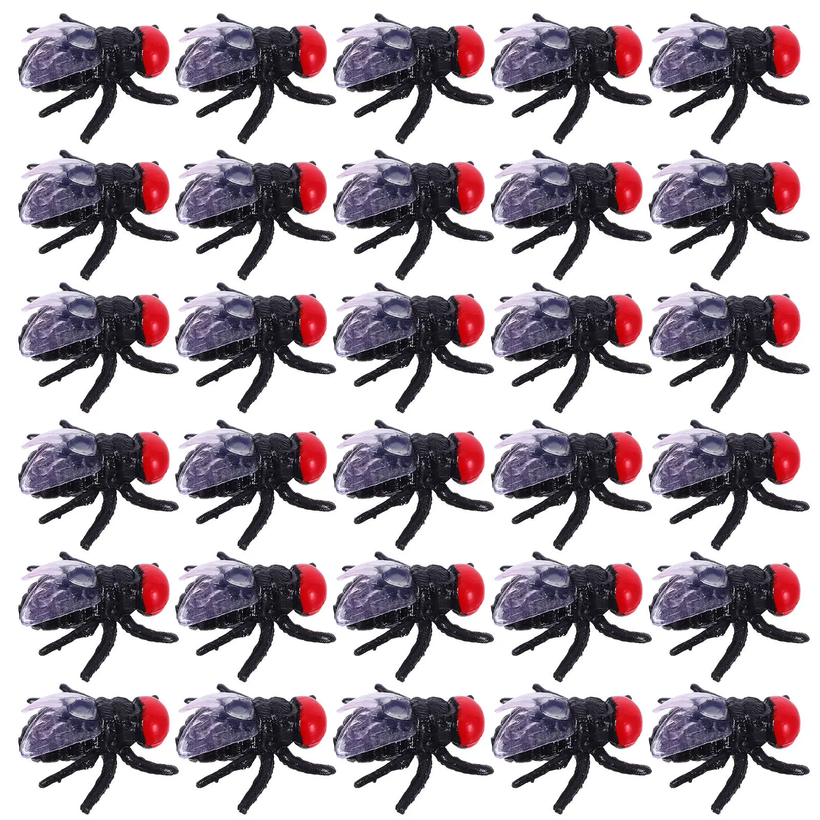 

50Pcs Ultra Realistic Fake Fly Props Flexible Plastic Tricky Prank Props for Halloween April Fool's Day Haunted House Scary